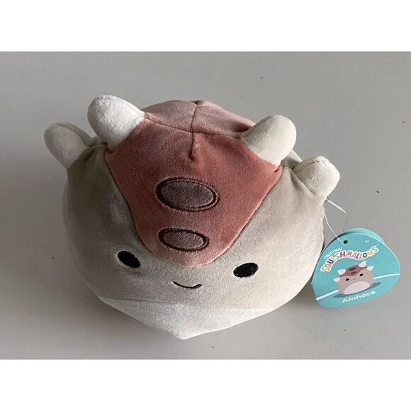 Squishmallows 8” AINHOCA Ankylosaurus Gray Taupe Brown Armored Dinosaur Soft NEW - Picture 9 of 9
